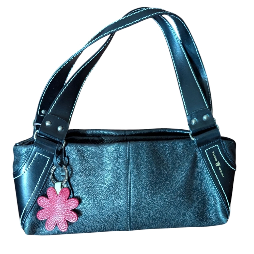 Wanlima Vintage Black Leather Shoulder Bag